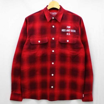 HIDE-and-SEEK-Check-LS-Shirt-14ws-RED
