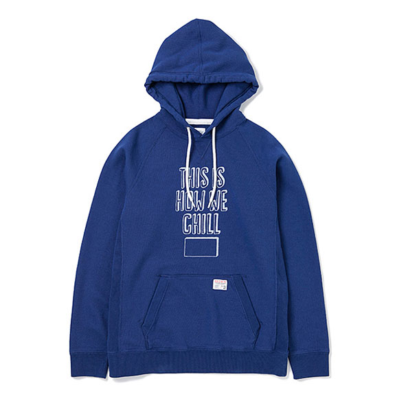 BEDWIN L/S PULLOVER HOODED SWEAT ANTHONY:BLUE