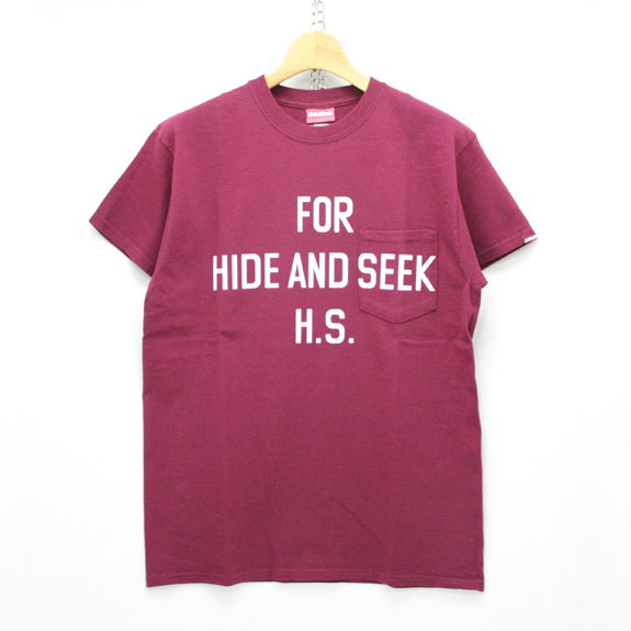 HIDE&SEEK For H.S. Pocket S/S Tee (16ss):BURGUNDY