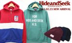 定番ロゴパーカーから切り替えパーカーまで HIDE&SEEK 15SS 新作3型入荷!